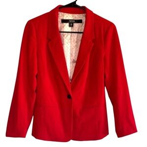 Kensie Women's Vibrant Red Blazer with polka dot lining